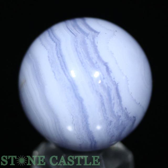 ☆一点物☆【天然石 置き石】丸玉 ブルーレースメノウ 約25mm No.53の通販は 5,188円