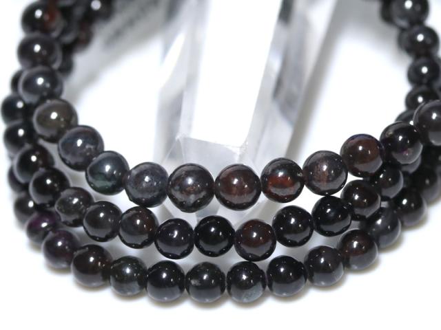 ☆高品質☆【天然石 ブレスレット】ブラックスギライト (約5.5〜6mm)の通販は ☆高品質☆【天然石 ブレスレット】ブラックスギライト (約5.5〜6mm)の通販は