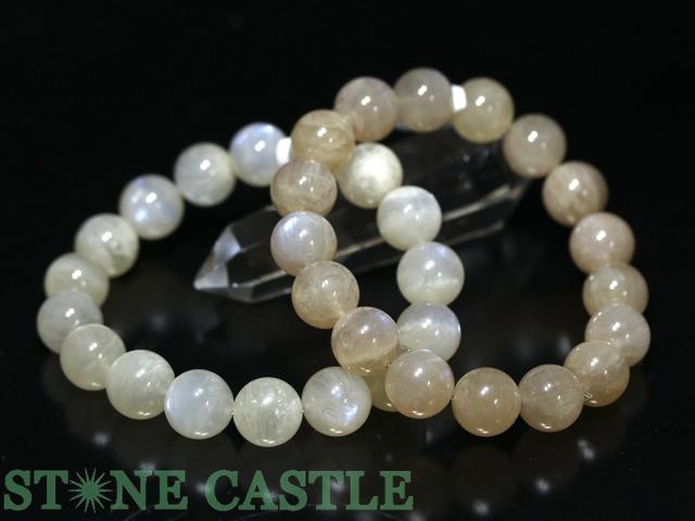 ☆高品質☆【天然石 ブレスレット】サチャロカピンクムーンストーン (約12.5〜13mm)