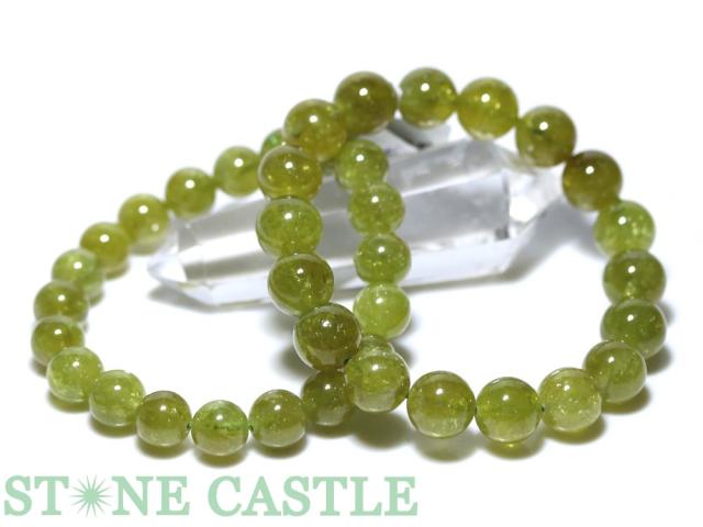 ☆高品質☆【天然石 ブレスレット】ツァボライト (4A) (グリーンガーネット) (ケニア産) (約9.5〜10mm)の通販は