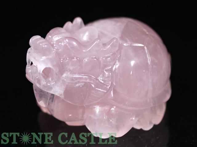 ☆置物一点物☆【天然石 彫刻置物】龍亀(ろんぐい) マダガスカルローズ (EX) No.04の通販は