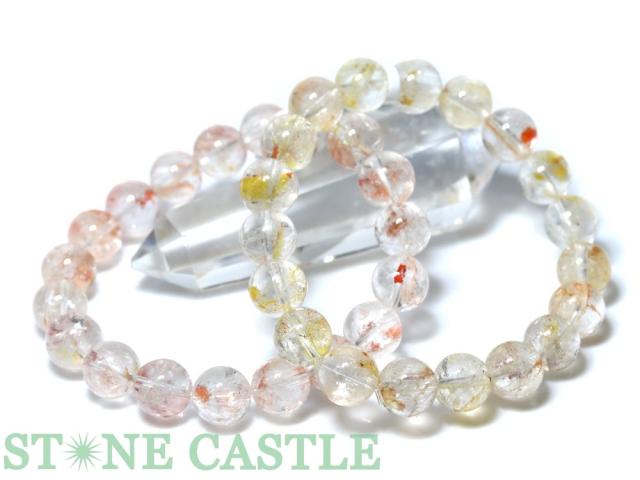 ☆高品質☆【天然石 ブレスレット】天然オーラクォーツ (2A) (ブラジル産) (約10〜10.5mm)