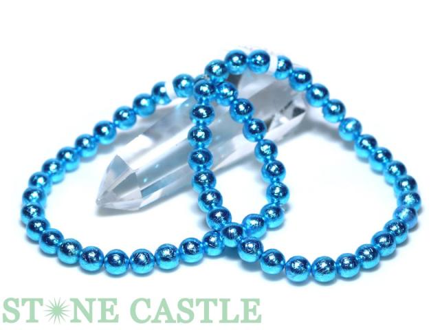 ☆高品質☆【天然石 ブレスレット】ギベオン隕石 (ライトブルー