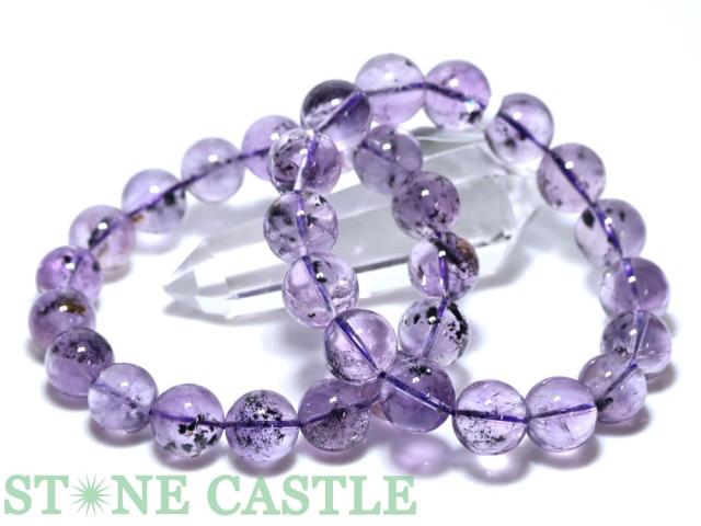 ☆高品質☆【天然石 ブレスレット】ロマネサイトインアメジスト (6A) (約13〜13.5mm) (ケース付)