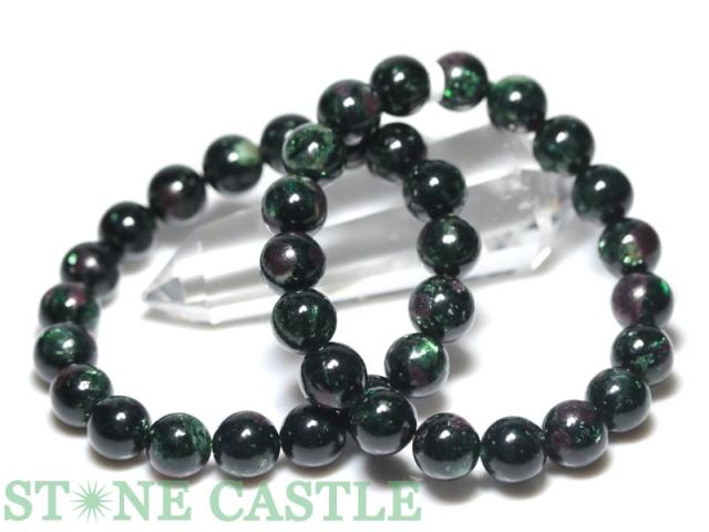 ☆高品質☆【天然石 ブレスレット】ルビーインレピドライト (3A) (モザンビーク産) (約10〜10.5mm)の通販は 18,204円