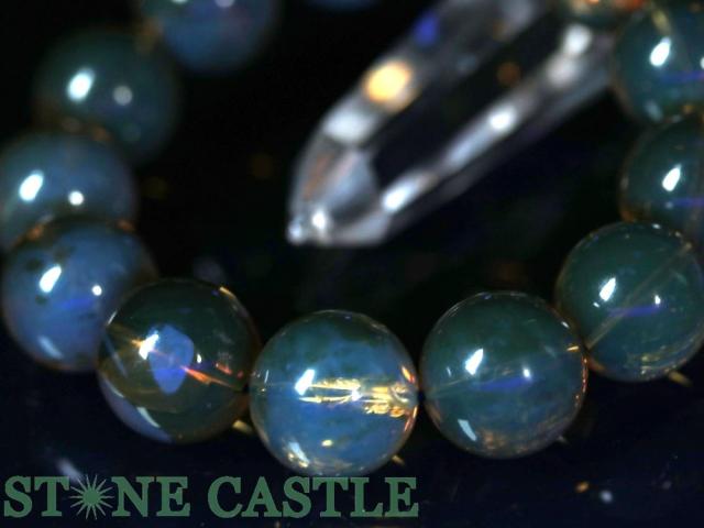 ブルーアンバー 虫入り琥珀 複数虫入り 希少 天然石 パワーストーン