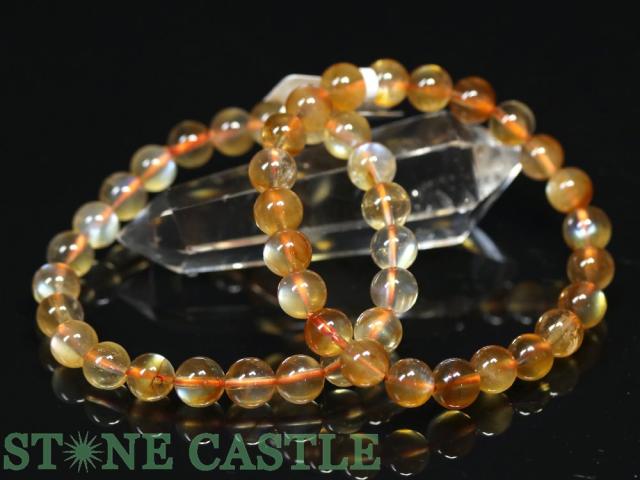 ☆高品質☆【天然石 ブレスレット】プラジオクレースムーンストーン (3A) (約8〜8.5mm)