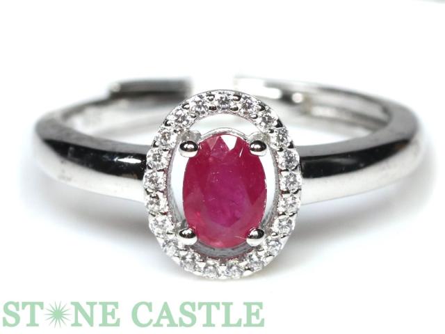 ☆高品質☆【天然石 リング】ルビー ブリリアントカット オーバル型 (含浸無し) 約4x6mm #8の通販は