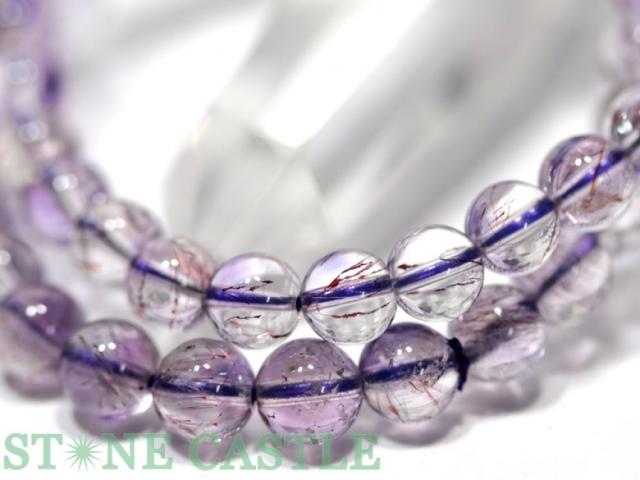 ☆高品質☆【天然石 ブレスレット】ラベンダースーパーセブン (4A) (約6.5〜7mm)