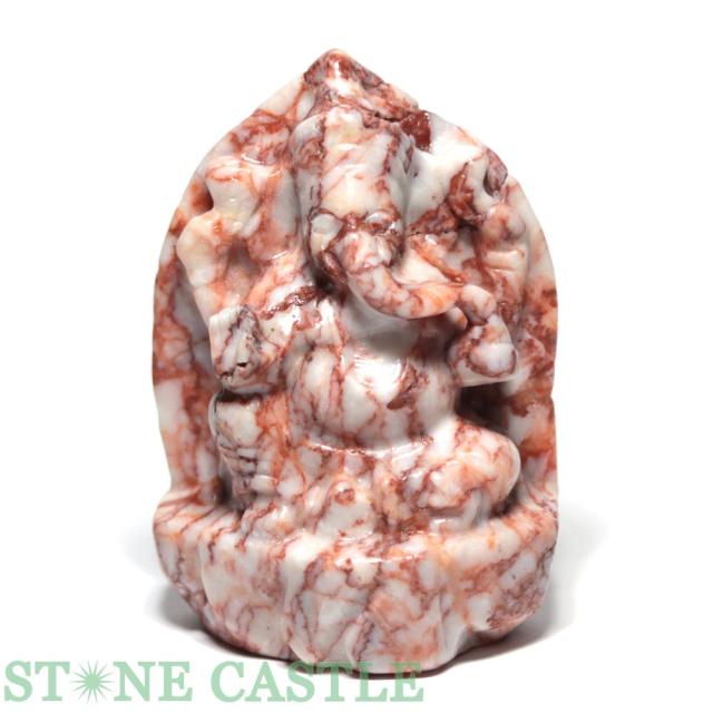 ☆置物一点物☆【天然石 彫刻置物】ガネーシャ レッドカンババジャスパー No.02の通販は置物・壁掛け