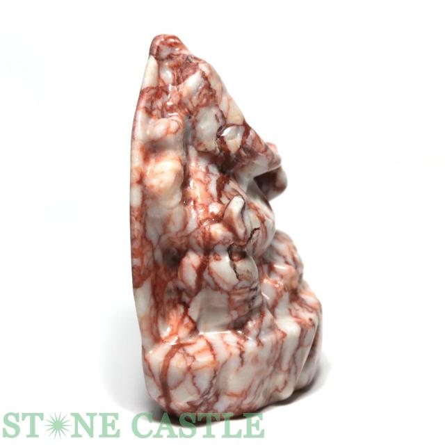 ☆置物一点物☆【天然石 彫刻置物】ガネーシャ レッドカンババジャスパー No.02の通販は