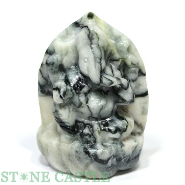 ☆置物一点物☆【天然石 彫刻置物】ガネーシャ 陰陽石 No.03の通販は