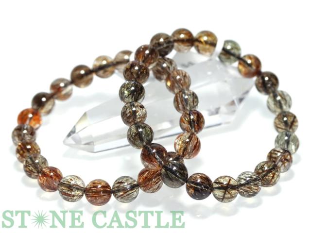 ☆高品質☆【天然石 ブレスレット】ブラックタイチンスーパーセブン (5A) (約9〜9.5mm)