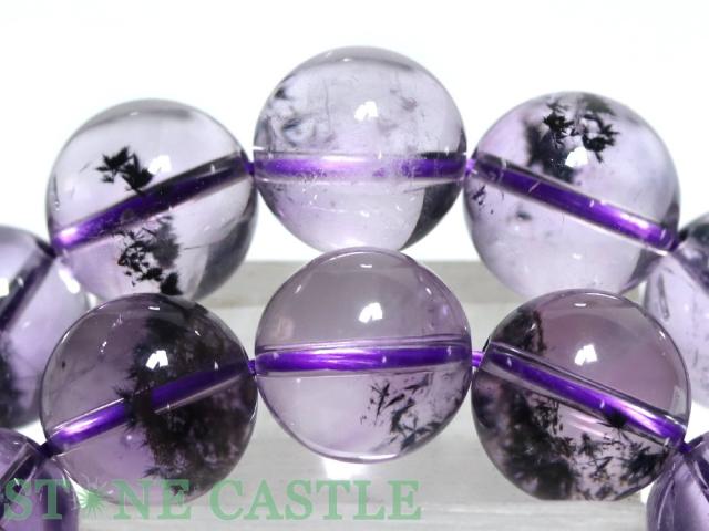 ☆高品質☆【天然石 ブレスレット】ロマネサイトインアメジスト (6A) (約11.5〜12mm) (ケース付)の通販は