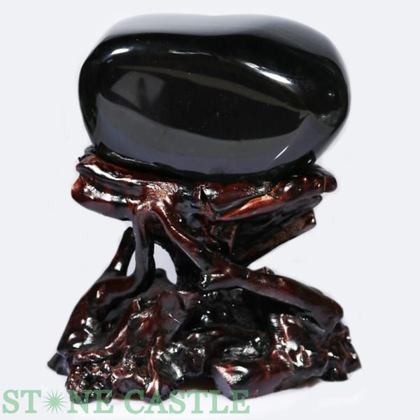 石流通センター 置石一点物 天然石 置き石 レインボーオブシディアン ハート 特大 (台付) No.08 パワーストーン 全面レインボーレインボーオブシディアン フリーフォーム 置物（約