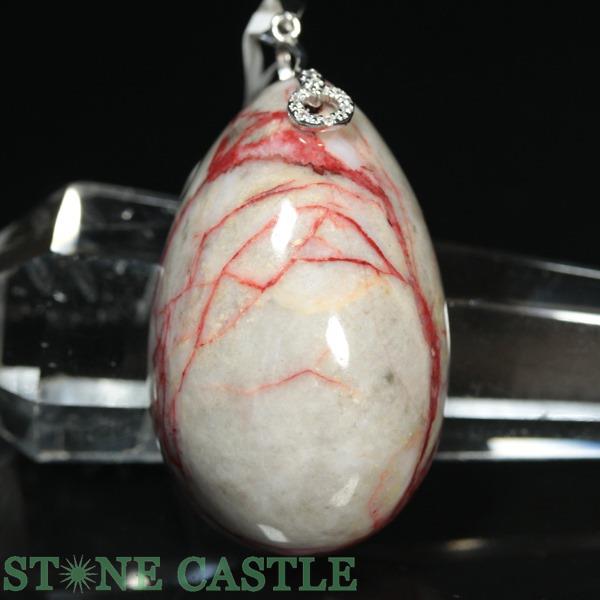 ☆ペンダント一点物☆【天然石 ペンダント】シナバー (辰砂) しずく型(2A) (sv925) No.05の通販は 7,480円