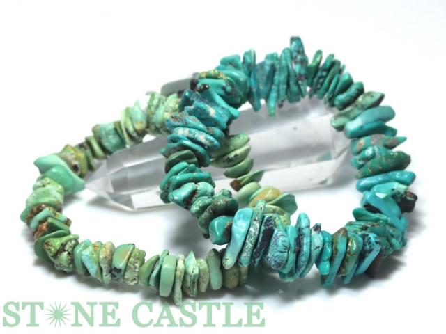 ☆高品質☆【天然石 ブレスレット】天然ターコイズ さざれ (アメリカ産)の通販は 10,395円