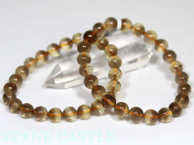 ☆高品質☆【天然石 ブレスレット】ゴールデンフローライトファントム (約8〜8.5mm) 6,150円