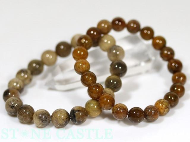 ☆高品質☆【天然石 ブレスレット】瑪瑙ルチル (ディーブカラー) (約10〜10.5mm)の通販は