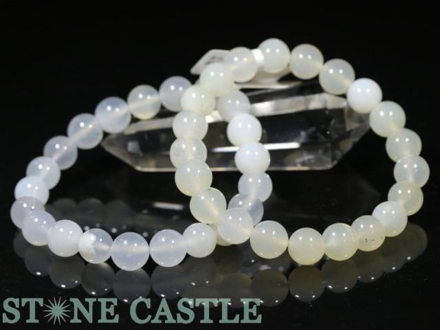 ☆高品質☆【天然石 ブレスレット】ホワイトオパール (約9〜9.5mm)  パワーストーン 母の日 ギフトの通販は
