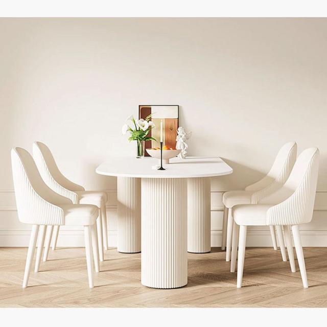 ホワイト楕円形ダイニングテーブル flat 半楕円形 ダイニングテーブル