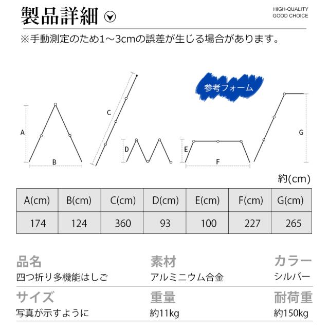 はしご 梯子 ハシゴ 脚立 足場 万能はしご 多機能はしご 3.6m アルミはしご 折りたたみ スーパーラダー 送料無料_2