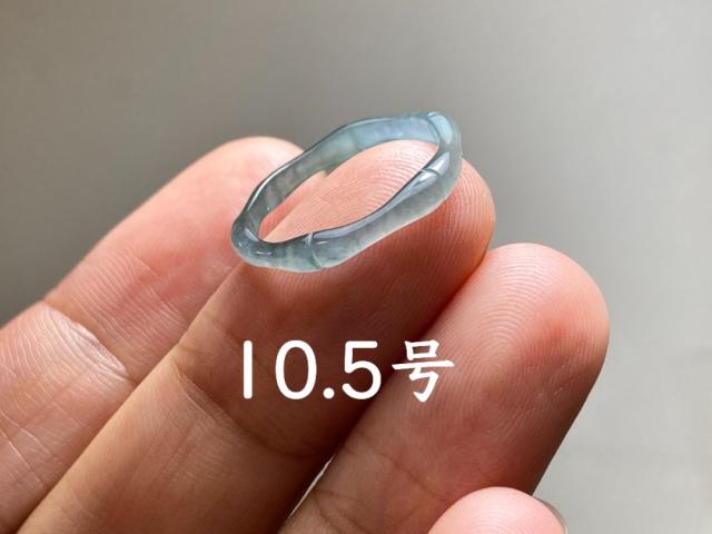 L13-222 ピンキーリング 高氷種 竹節 リング 高級感 灰緑 10.5号 グアテマラ産 A貨 本翡翠 くりぬき 黒翡翠