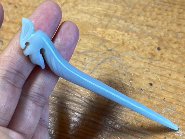 Z59 11.3CM 簪 ミャンマー産 天然  A貨 本翡翠 1本 簪 ほうおう 鳳凰
