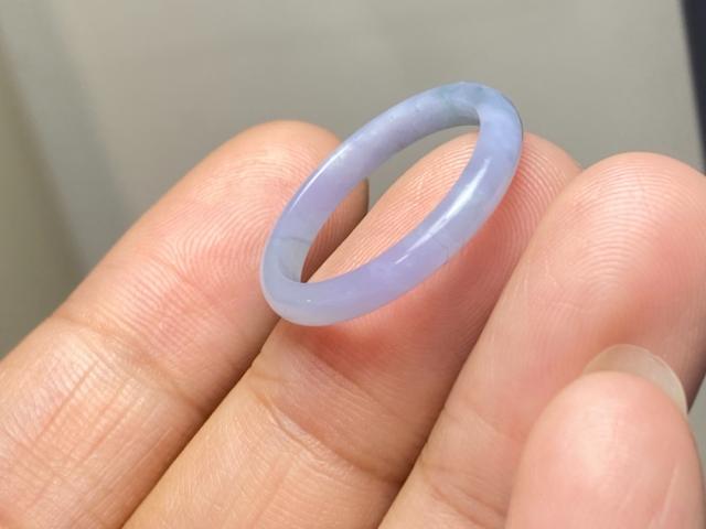 15号 糸魚川天然翡翠 くりぬき指輪 ラベンダー 日本国石 縄文の