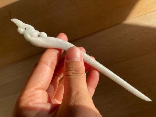 Z25 簪 ミャンマー産 天然 A貨 本翡翠 1本 簪 ほうおう 鳳凰 Z25 簪 ミャンマー産 天然 A貨 本翡翠 1本 簪 ほうおう 鳳凰