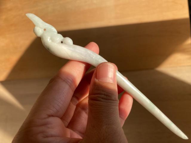 Z27 簪 ミャンマー産 天然 A貨 本翡翠 1本 簪 ほうおう 鳳凰 Z41 簪 ミャンマー産 天然 A貨 本翡翠 1本 簪 ほうおう 鳳凰