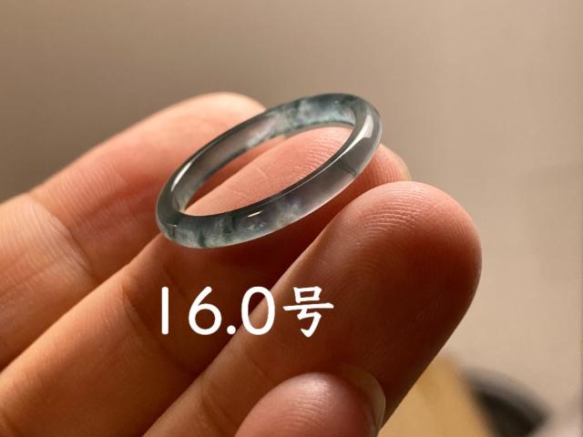 L14-38 細身 高氷種 青緑色 16.0号 グアテマラ産 A貨 本翡翠 くりぬき リング