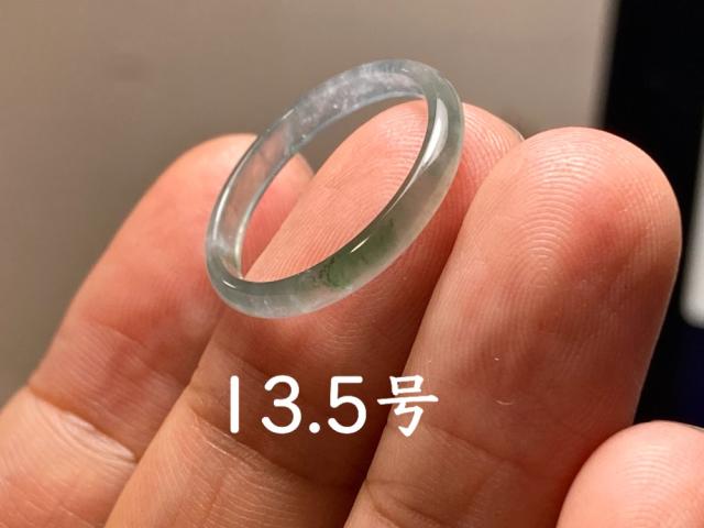 L12-186 極品 高氷種 13.5号 天然グアテマラ産 A貨 本翡翠 くりぬき リング