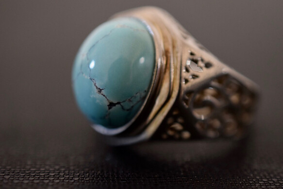 85-7 大玉 一粒 本物 天然 トルコ石 メンズ リング ターコイズ 指輪 85-7 上品 大玉 一粒 本物 天然 トルコ石 メンズ リング 緑