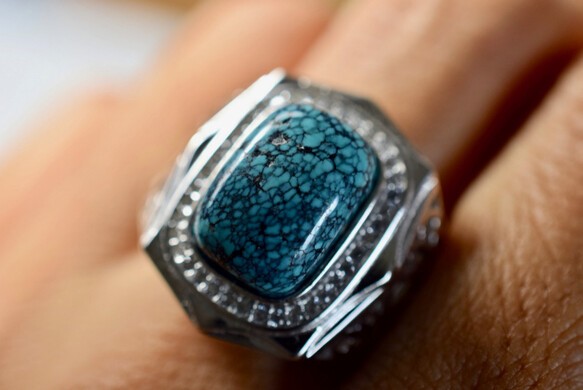 ターコイズ トルコ石 シルバー メンズ 指輪 リング 高級指輪