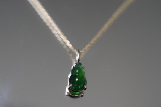 天然ミャンマー産本翡翠 シルバー925 瓢箪 ペンダントトップ