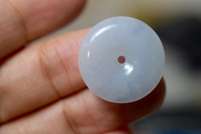 RS8-169 氷糯種 薄ラベンダー 玉壁 平安守り ミャンマー産 A貨 本翡翠 ルース 裸石 硬玉 ジェダイト