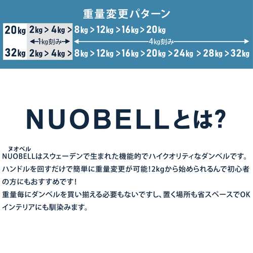 フレックスベル FLEXBELL 可変式ダンベル 20kg 4kg刻み アジャスタブルダンベル NUOBELL シルバー NUO-FLEX20  送料無料 ニュオベルの通販はau PAY マーケット - YOCABITO（ヨカビト） | au PAY マーケット－通販サイト