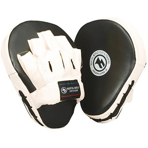 マーシャルワールド MARTIAL WORLD パンチングミットSP ホワイト/ブラック PM100 ボクシング トレーニング 格闘技 ミット 運動の通販は