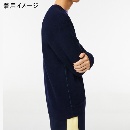 ラコステ LACOSTE メンズ ガーター編みVネックカーディガン ネイビー AH0397L 166 正規品 カーディガン 通勤通学 ワニ おしゃれの通販は