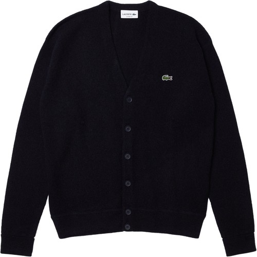 ラコステ LACOSTE メンズ ガーター編みVネックカーディガン ネイビー AH0397L 166 正規品 カーディガン 通勤通学 ワニ おしゃれの通販は