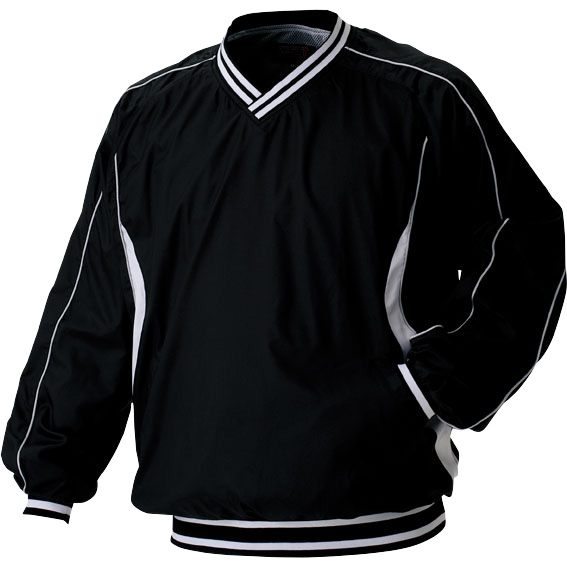 ZETT ゼット 長袖ハーフジップジャンパー ブラック×ホワイト 野球