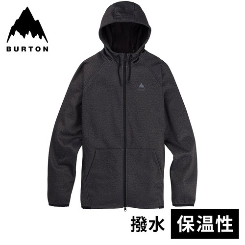 バートン BURTON メンズ スノーボードウェア ジャケット クラウン ウェザープルーフ フルジップ フリース トゥルーブラックヘザー