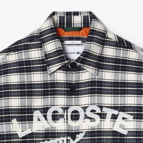 ラコステ LACOSTE メンズ オーバーサイズプリントフランネル
