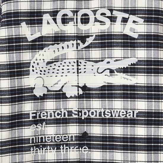 ラコステ LACOSTE メンズ オーバーサイズプリントフランネル