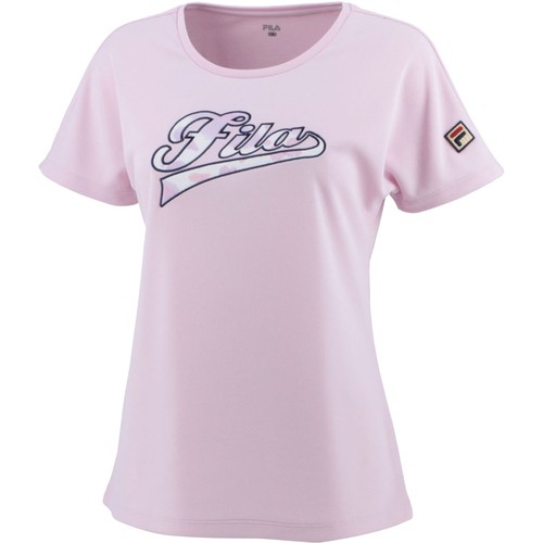 フィラ FILA レディース アップリケTシャツ ピンク2 VL2586 19A 2023春