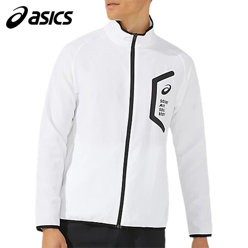アシックス asics メンズ HEX ドライ クロスジャケット ブリリアントホワイト 2031E052 100 長袖 ジャージ フルジップ トップスの通販は