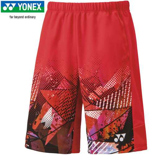 ヨネックス YONEX メンズ メンズニットハーフパンツ サンセットレッド 15143 496 短パン 半ズボン テニスウェア バドミントン 試合  練習｜au PAY マーケット