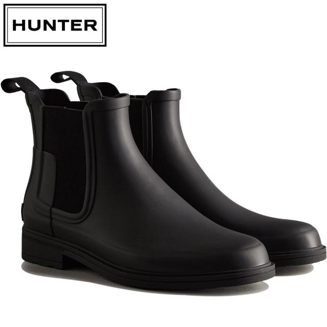 HUNTER ハンター レインシューズ 黒 ブラック　5 ハンター HUNTER メンズ レインシューズ オリジナル リファイン