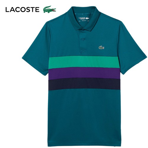 ラコステ LACOSTE メンズ トリコロールカラーブロックゴルフポロシャツ